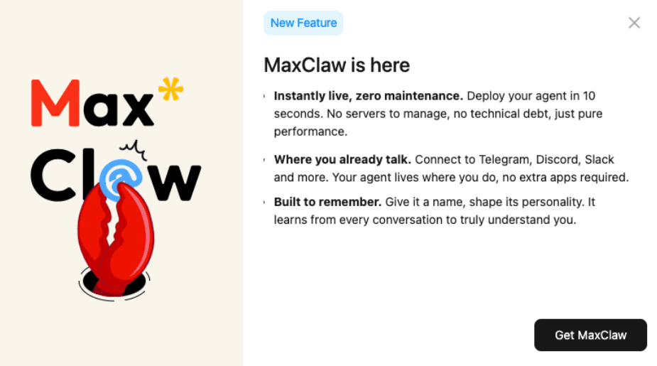 MiniMax, Tek Tıkla OpenClaw Dağıtımı Özellikli MaxClaw AI Platformunu Tanıttı