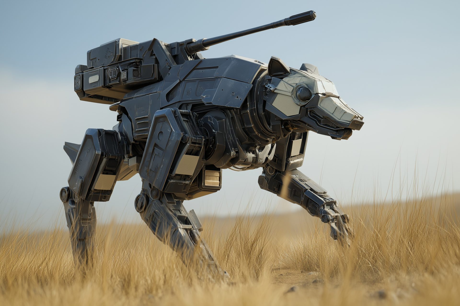 Armed Quadruped Military Robots Deploy with Mounted Weapons and AI Navigation
